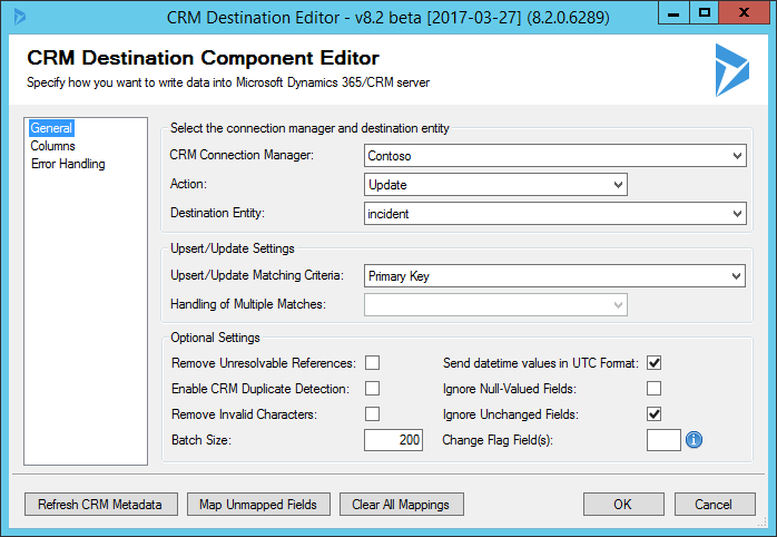 Final Update of CRM Record - General Settings